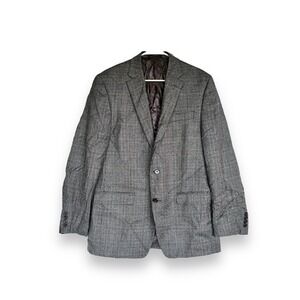Ralph Lauren LRL Macys WOOL 2-button Houndstooth Coat Jacket Blazer Gray Men 40L